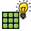 gr�nes Sudoku-Gitter mit leuchtender Gl�hbirne